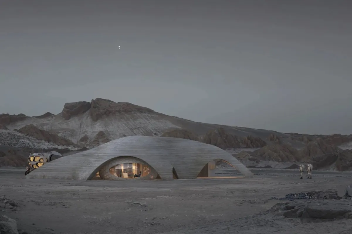 NASA XOSS — a Mars surface habitat at dusk