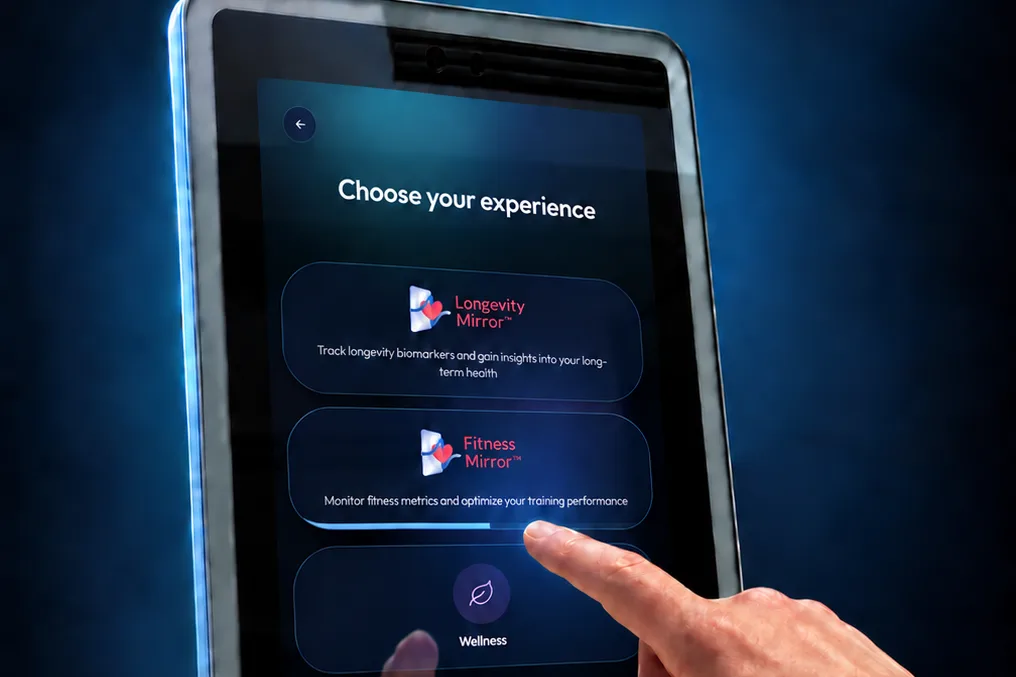 The Anura Magic Mirror, choosing an experience on screen